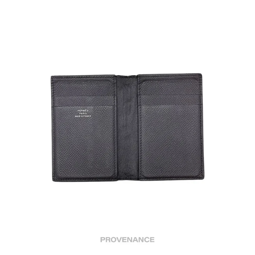 🔴 Hermes MC2 Euclide Card Holder Wallet - Epsom Noir Black